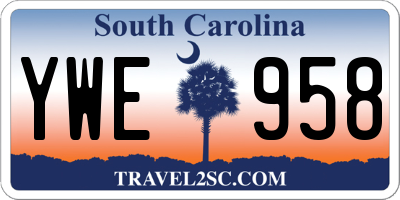 SC license plate YWE958