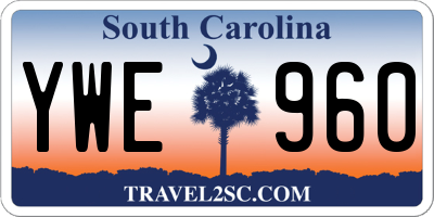SC license plate YWE960