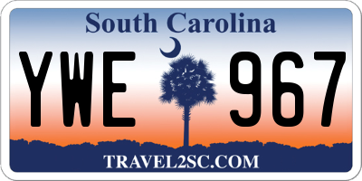 SC license plate YWE967
