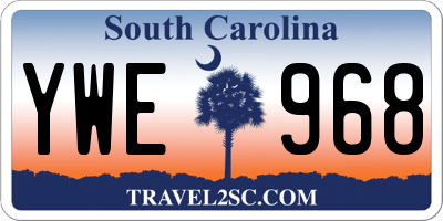 SC license plate YWE968