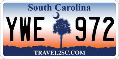 SC license plate YWE972