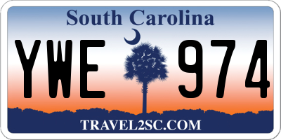 SC license plate YWE974