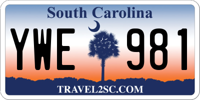 SC license plate YWE981