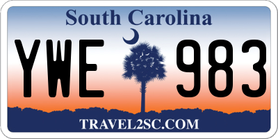 SC license plate YWE983