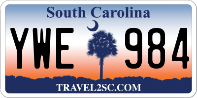 SC license plate YWE984