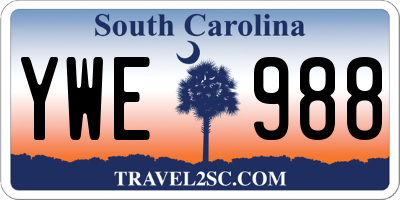 SC license plate YWE988