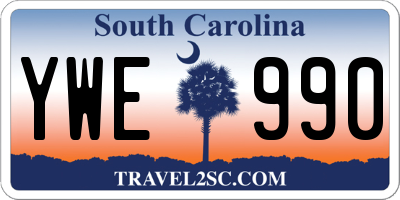 SC license plate YWE990
