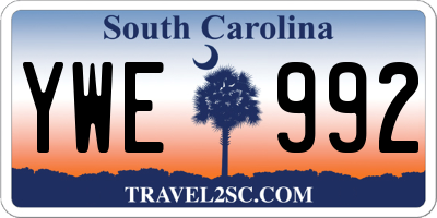 SC license plate YWE992