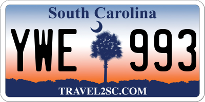SC license plate YWE993