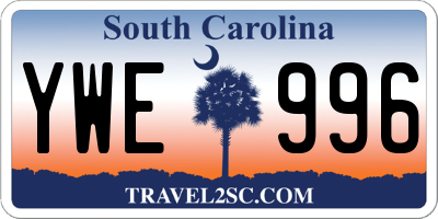 SC license plate YWE996