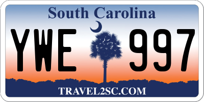SC license plate YWE997