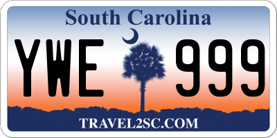 SC license plate YWE999
