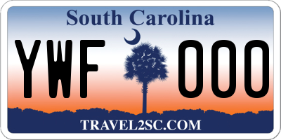 SC license plate YWF000