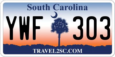 SC license plate YWF303