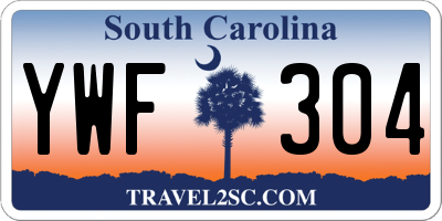 SC license plate YWF304
