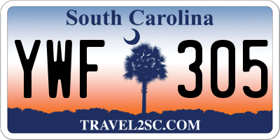 SC license plate YWF305