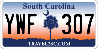SC license plate YWF307