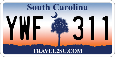 SC license plate YWF311