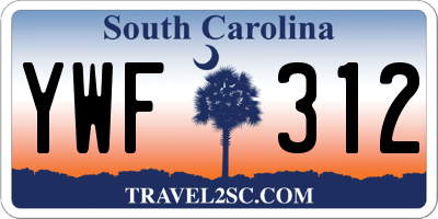 SC license plate YWF312