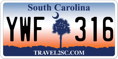 SC license plate YWF316