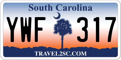 SC license plate YWF317