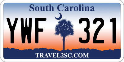 SC license plate YWF321