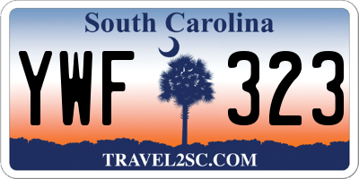SC license plate YWF323