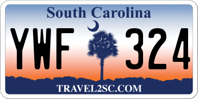 SC license plate YWF324