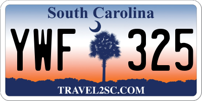 SC license plate YWF325