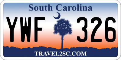 SC license plate YWF326