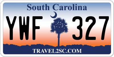 SC license plate YWF327