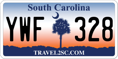 SC license plate YWF328