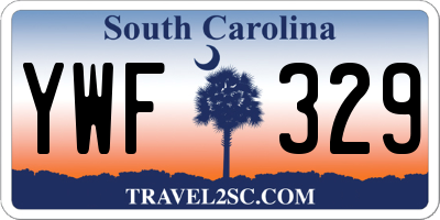 SC license plate YWF329