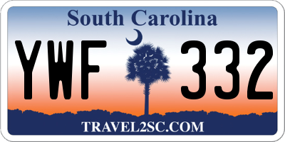 SC license plate YWF332