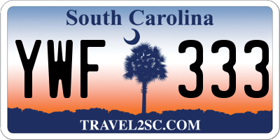 SC license plate YWF333