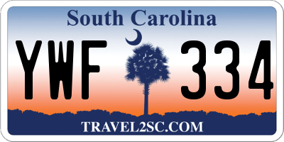 SC license plate YWF334