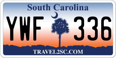 SC license plate YWF336