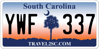 SC license plate YWF337