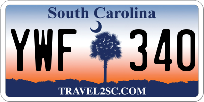 SC license plate YWF340