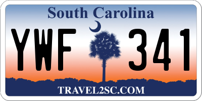 SC license plate YWF341