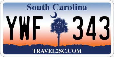 SC license plate YWF343