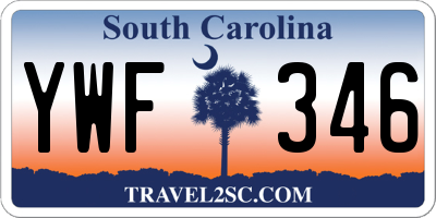 SC license plate YWF346
