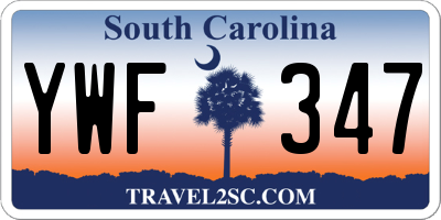 SC license plate YWF347