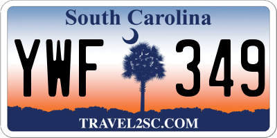 SC license plate YWF349