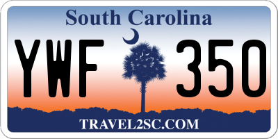 SC license plate YWF350