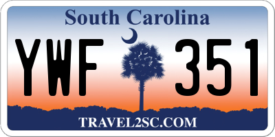 SC license plate YWF351