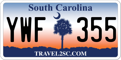 SC license plate YWF355
