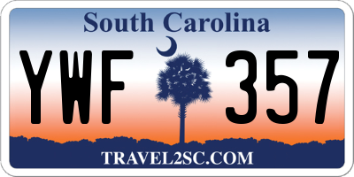 SC license plate YWF357