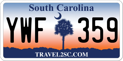 SC license plate YWF359