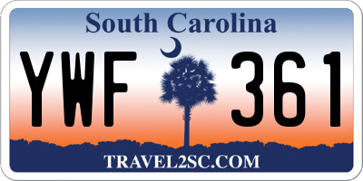 SC license plate YWF361
